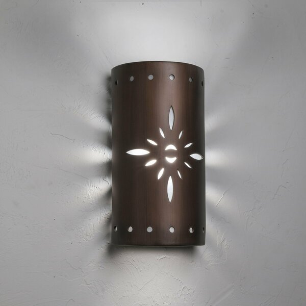 Luxury Lighting Asavva 17in. High Starburst Ceramic Outdoor Wall Light, Antique Copper Finish 412-36 Acop-u/d-7-17